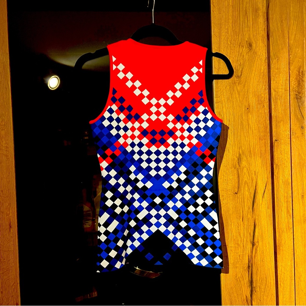 Alexander Wang Colorblock Checkerboard Bodycon Top - image 5